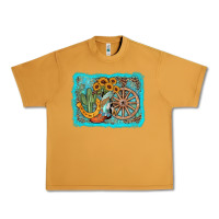 Peanut Butter western wooden wheel cowboy boots Urban Heavy Tee - AdoDesignShop