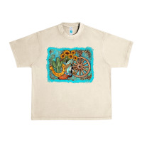 Sandshell western wooden wheel cowboy boots Urban Heavy Tee - AdoDesignShop