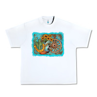 White western wooden wheel cowboy boots Urban Heavy Tee - AdoDesignShop