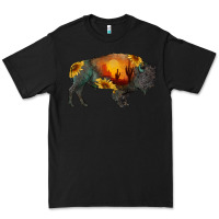 Black sunflower bison Premium Tee - RanaPortraitStore
