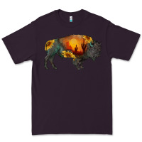 Plum sunflower bison Premium Tee - RanaPortraitStore