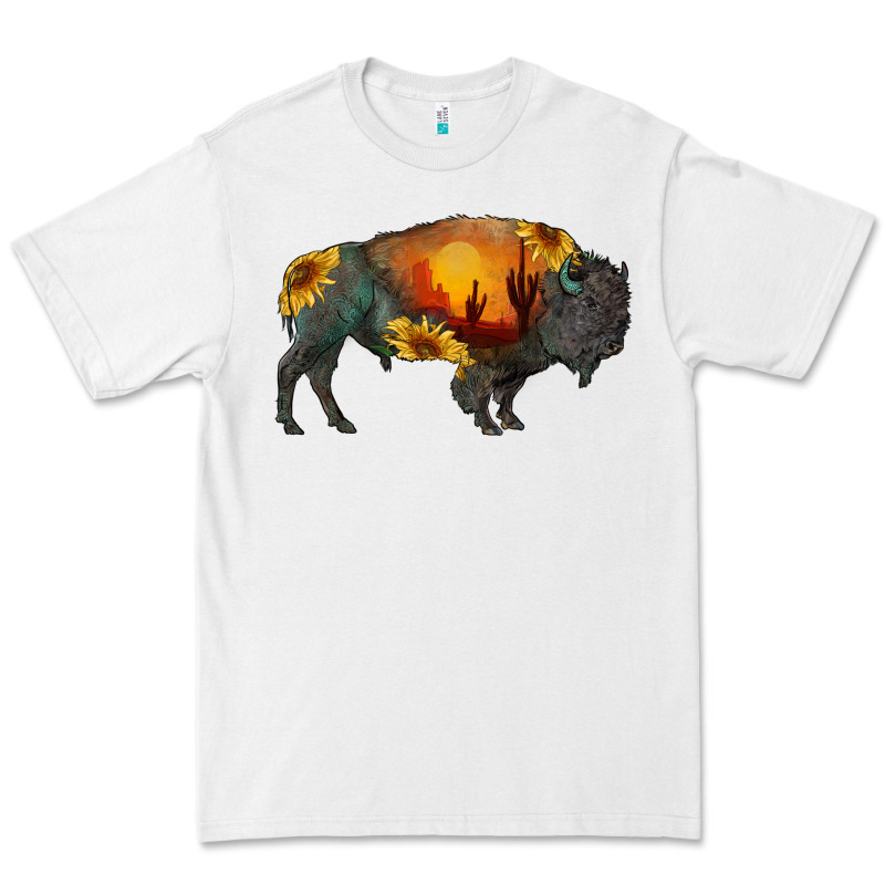 Sunflower Bison Premium Tee by RanaPortraitStore | Teevron
