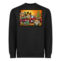 Black western truck cowboy gnome background Heavyweight Sweatshirt - BarkalooDesign