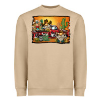 Mushroom western truck cowboy gnome background Heavyweight Sweatshirt - BarkalooDesign