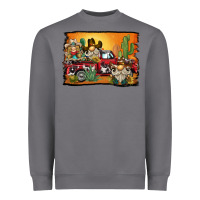 Storm western truck cowboy gnome background Heavyweight Sweatshirt - BarkalooDesign