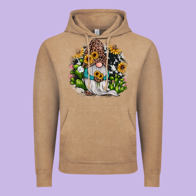 Gnomes Sunflower Cactus Vintage Hoodie Designed By Jahusdesignshop