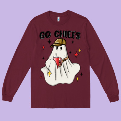 Go Chiefs Boujee Sports Ghost Stanley Long Sleeve Tee Designed By Maliassmallbusiness