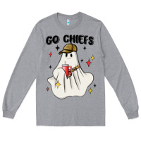 Heather Grey go chiefs boujee sports ghost stanley Long Sleeve Tee - MaliasSmallBusiness