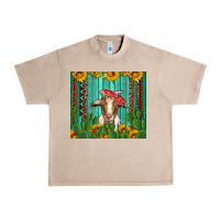 Goat With Sunflower And Cactus Urban Heavy Tee | Teevron
