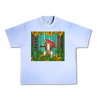 Grape Ice goat with sunflower and cactus Urban Heavy Tee - Artiststas