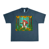 Midnight Navy goat with sunflower and cactus Urban Heavy Tee - Artiststas