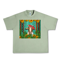 Oil Green goat with sunflower and cactus Urban Heavy Tee - Artiststas