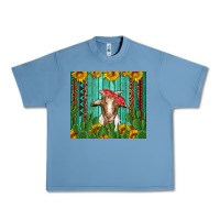 Pebble Blue goat with sunflower and cactus Urban Heavy Tee - Artiststas