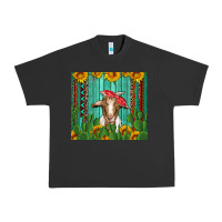 Pigment Black goat with sunflower and cactus Urban Heavy Tee - Artiststas