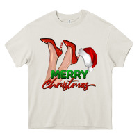 Cream merry Christmas heels Heavy Core Tee - BarkalooDesign