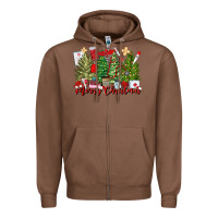 Chestnut merry christmas nurse trees Zipper Hoodie - MaliasSmallBusiness