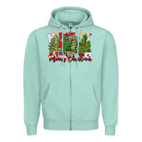 Seafoam merry christmas nurse trees Zipper Hoodie - MaliasSmallBusiness
