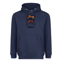 Navy Glitter Western Patterned Mom Skull Heavyweight Hoodie - Bettercallsaul