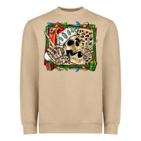 Christmas Happy Skeleton Heavyweight Sweatshirt | Teevron