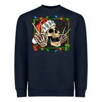 Navy Christmas happy skeleton Heavyweight Sweatshirt - Jasminsmagicworld