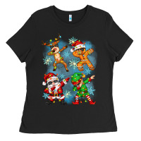 Black dabbing christmas Ladies Tee - Zillion Design Studio