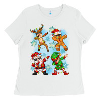 White dabbing christmas Ladies Tee - Zillion Design Studio