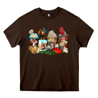 Chocolate Brown rooster coffee cups Heavy Core Tee - Zillion Design Studio