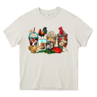 Cream rooster coffee cups Heavy Core Tee - Zillion Design Studio