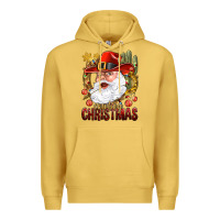 Antique Gold Cowboy Christas Santa Premium Hoodie - NancyCooperArtShop