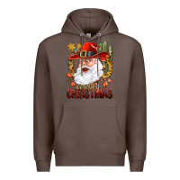 Coffee Cowboy Christas Santa Premium Hoodie - NancyCooperArtShop