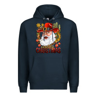 Navy Cowboy Christas Santa Premium Hoodie - NancyCooperArtShop