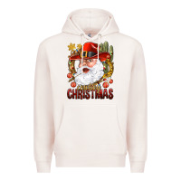 Pale Pink Cowboy Christas Santa Premium Hoodie - NancyCooperArtShop