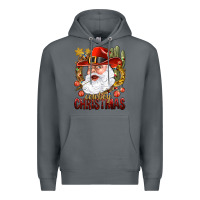 Rock Cowboy Christas Santa Premium Hoodie - NancyCooperArtShop