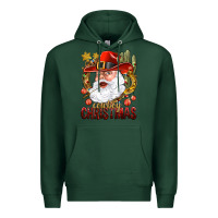 Sports Green Cowboy Christas Santa Premium Hoodie - NancyCooperArtShop