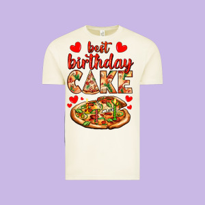Best Birthday Cake Pizza Vintage Tee Designed By Adodesignshop