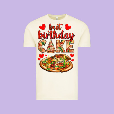 Best Birthday Cake Pizza Vintage Tee Designed By Adodesignshop