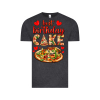 Vintage Black best birthday cake pizza Vintage Tee - AdoDesignShop