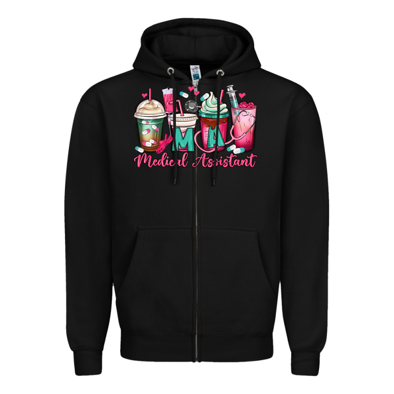Ma Medical Assistant Coffee Cups Zipper Hoodie by MaliasSmallBusiness | Teevron