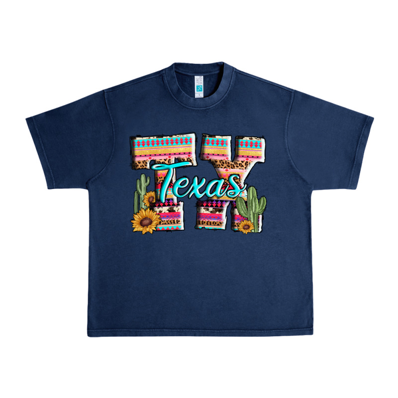 Texas Tx Aztec Cactus Leopard Urban Heavy Tee by AdoDesignShop | Teevron