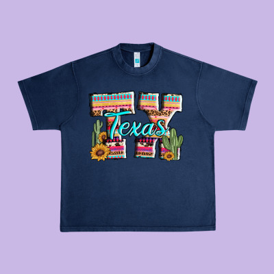 Texas Tx Aztec Cactus Leopard Urban Heavy Tee Designed By Adodesignshop