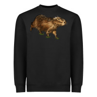 Black Capybara Heavyweight Sweatshirt - LillyAllenDesigns