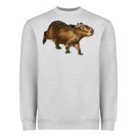 Heather Grey Capybara Heavyweight Sweatshirt - LillyAllenDesigns
