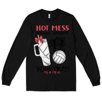 Black hot mess always stressed volleyball mama Long Sleeve Tee - MaliasSmallBusiness
