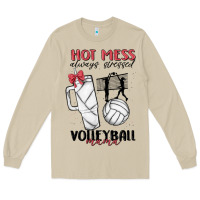 Mushroom hot mess always stressed volleyball mama Long Sleeve Tee - MaliasSmallBusiness