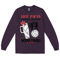 Plum hot mess always stressed volleyball mama Long Sleeve Tee - MaliasSmallBusiness