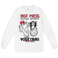 White hot mess always stressed volleyball mama Long Sleeve Tee - MaliasSmallBusiness