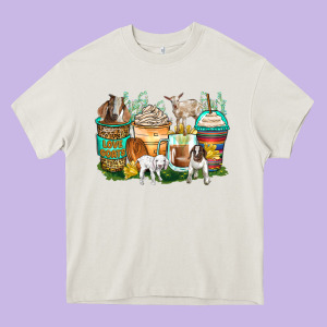 Goats Coffee Cups Heavy Core Tee Designed By Zillion Design Studio