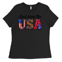 Black god bless the usa Ladies Tee - texasbilliewilder
