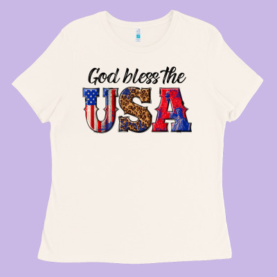 God Bless The Usa Ladies Tee Designed By Texasbilliewilder
