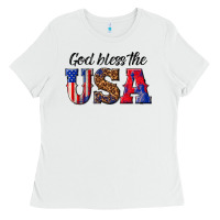 White god bless the usa Ladies Tee - texasbilliewilder